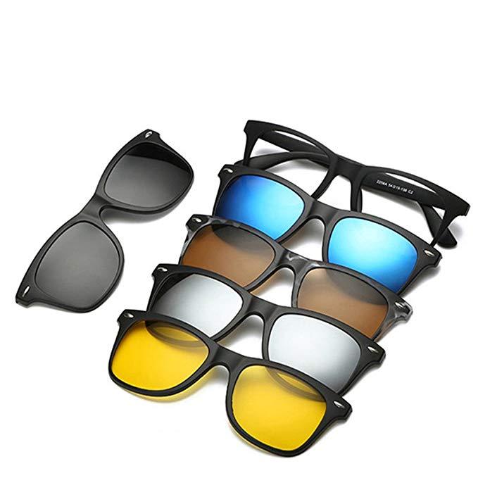 5-in-1 Magnetic Clip On Sunglasses
