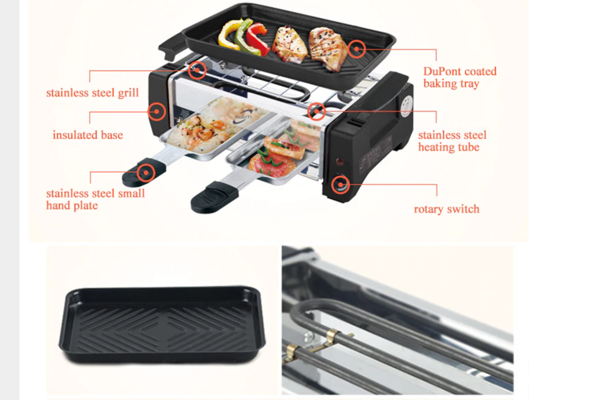 Electric Non-Stick Barbecue Grill