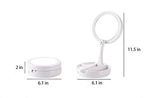 LED Mirror Makeup Storage Box - With 10X Magnification