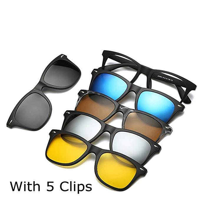 5-in-1 Magnetic Clip On Sunglasses