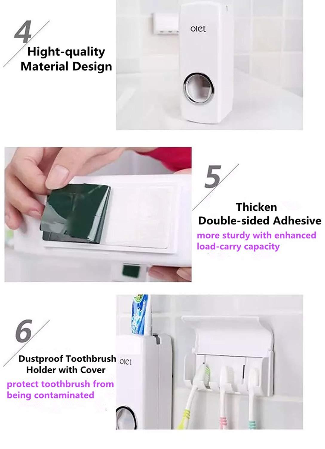 Wall Mount Toothbrush Holder and Toothpaste Dispenser