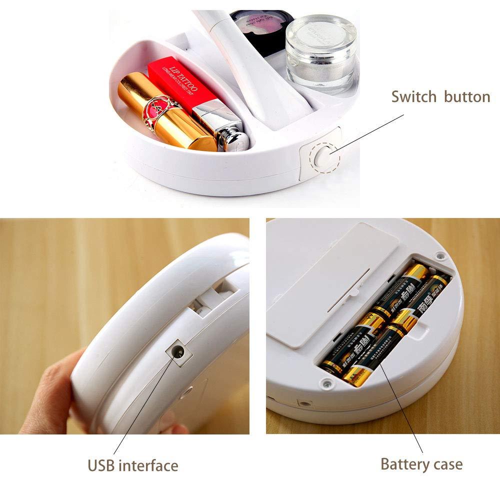 LED Mirror Makeup Storage Box - With 10X Magnification
