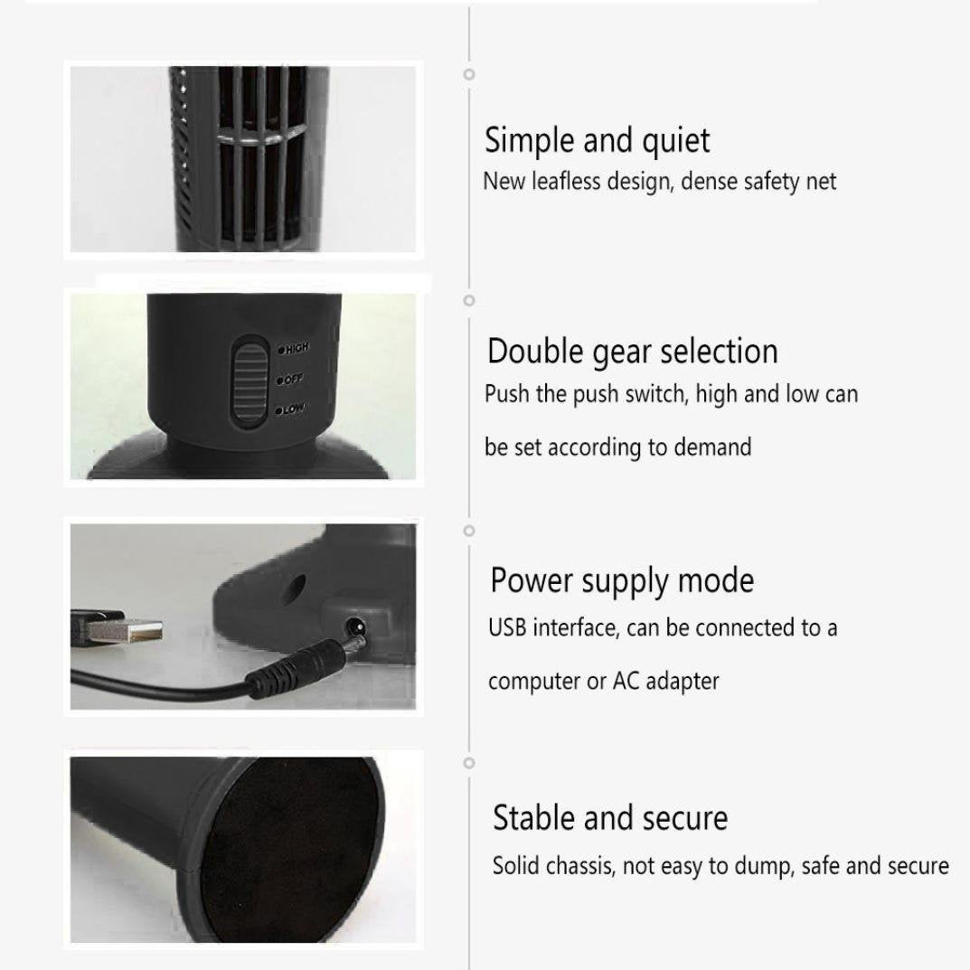 USB Mini Bladeless Air Conditioner Cooler