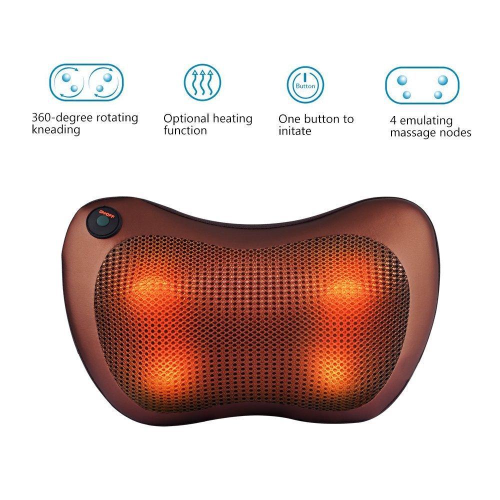 CAR AND HOME INFRARED SELF ROTATING-ROLLING HEAD-SHOULDER-NECK MASSAGER