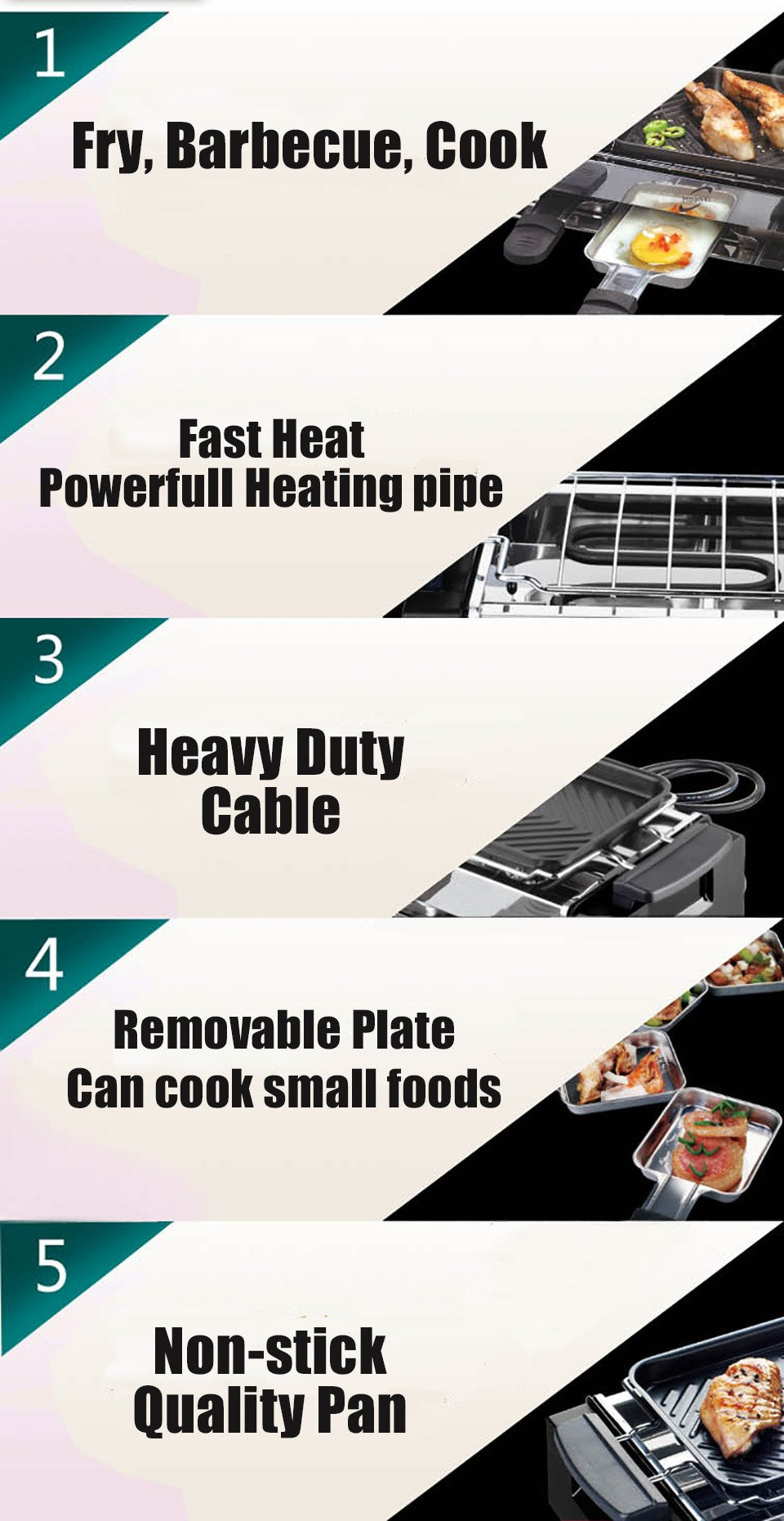 Electric Non-Stick Barbecue Grill