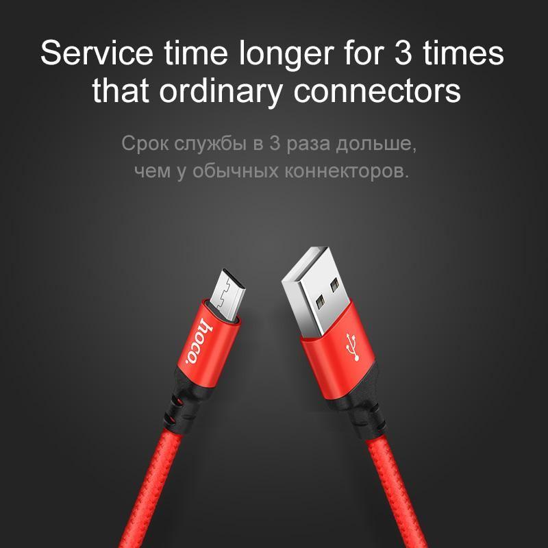 HOCO  Micro USB Cable 1m 5V2A Fast Charger USB Data Cable For Samsung Xiaomi Huawei